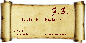 Fridvalszki Beatrix névjegykártya